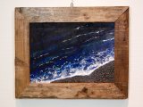 画像: 廃材の額、劣化した板と海の絵I（絵画）